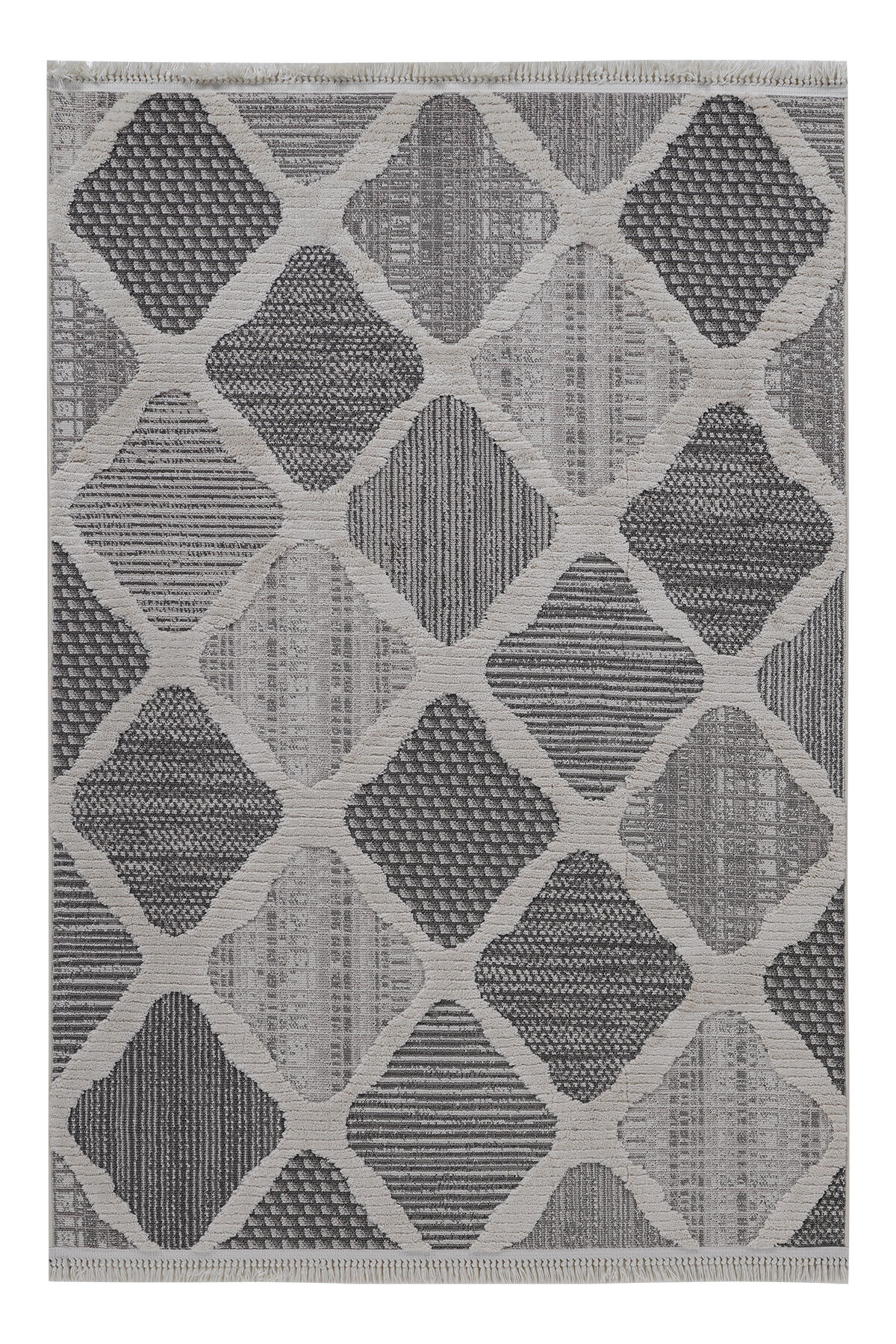 Step 2202 Gri Modern Salon ve Mutfak Halısı Kesme Halı Gri - 200 x 400