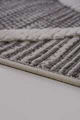 Step 2202 Gri Modern Salon ve Mutfak Halısı Kesme Halı Gri - 100 x 300