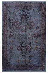 Gloria 6489A Mavi Etnik Desenli Bambu Halı