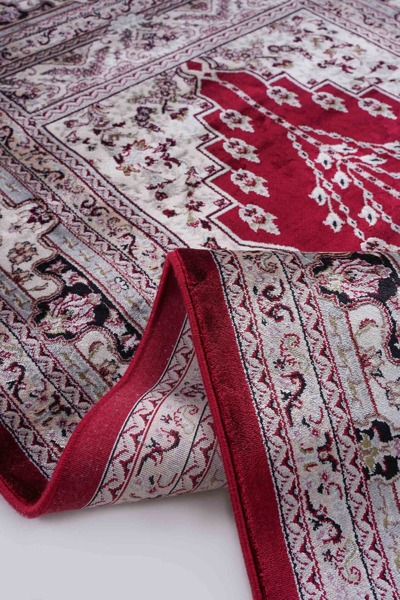 Hereke Serisi SF236A Lüks Bambu Seccade - Kırmızı