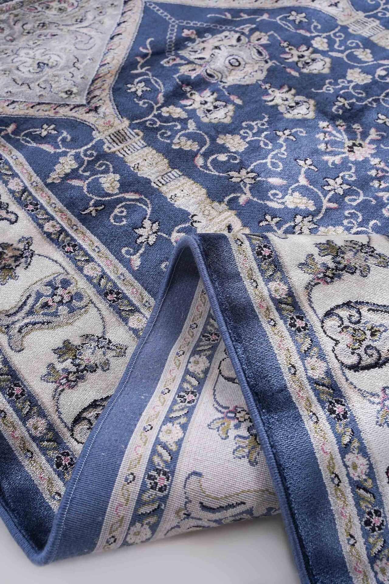 Hereke Serisi SF237A Lüks Bambu Seccade - Mavi