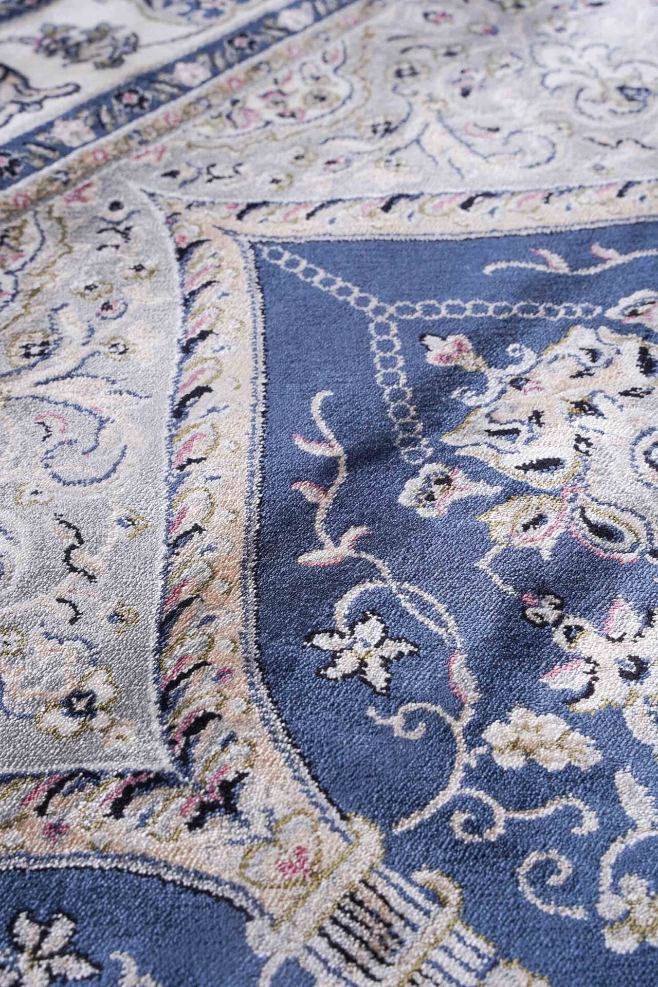 Hereke Serisi SF237A Lüks Bambu Seccade - Mavi