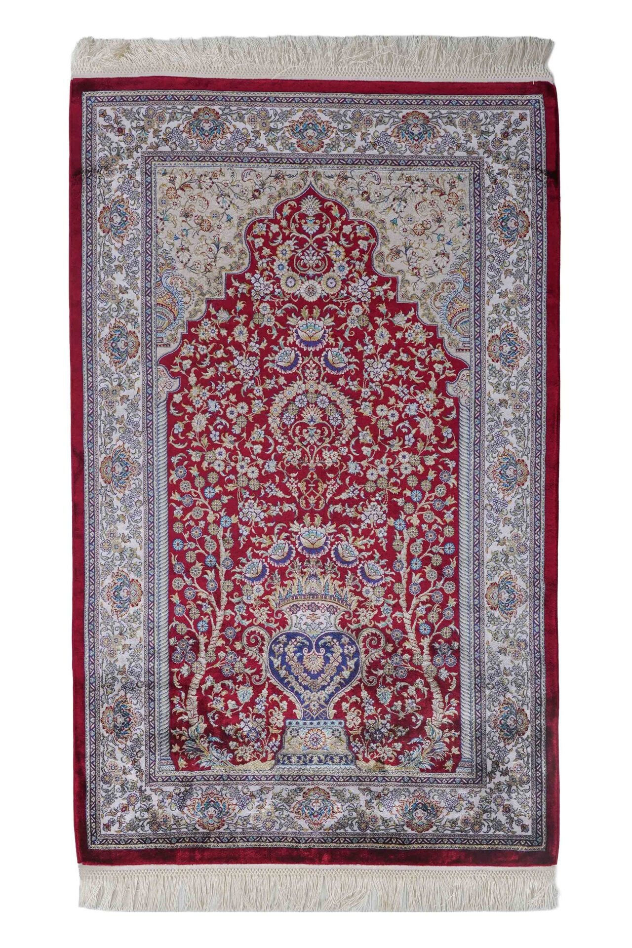 Kumkapı Serisi S818A Lüks Modal Seccade - Bordo, Krem