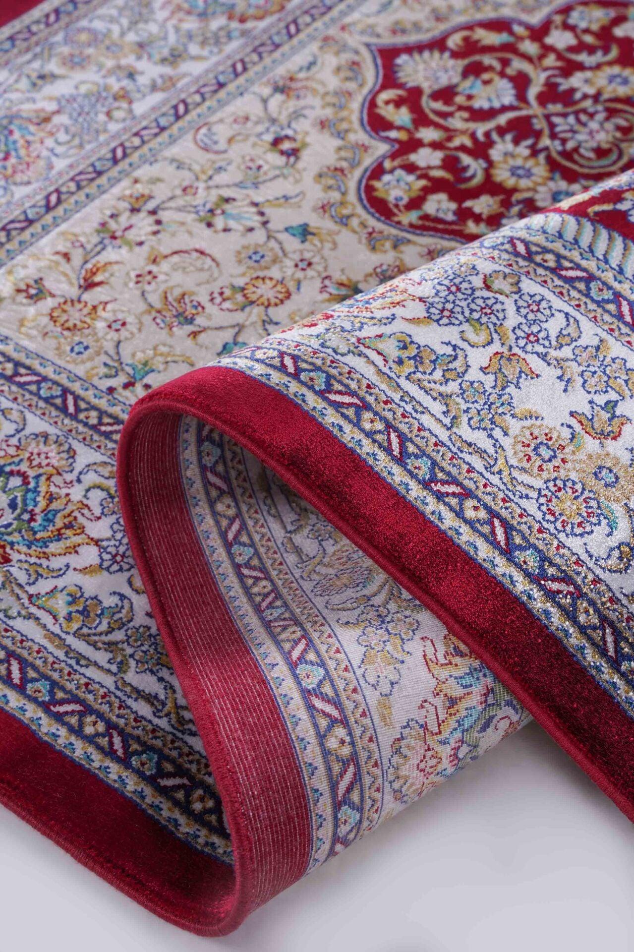 Kumkapı Serisi S818A Lüks Modal Seccade - Bordo, Krem