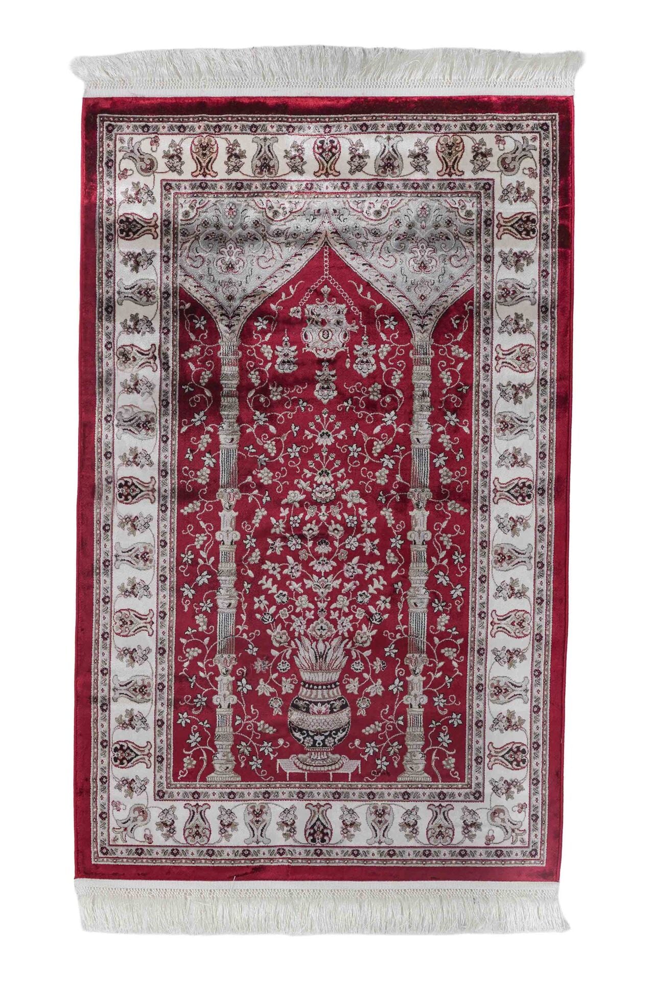 Hereke Serisi SF237A Lüks Bambu Seccade - Kırmızı