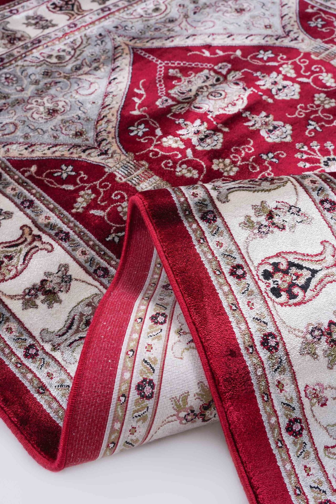 Hereke Serisi SF237A Lüks Bambu Seccade - Kırmızı