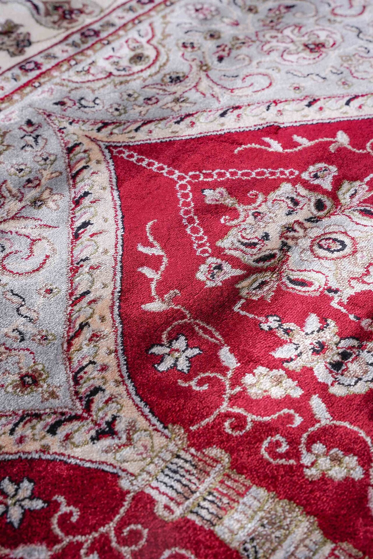 Hereke Serisi SF237A Lüks Bambu Seccade - Kırmızı