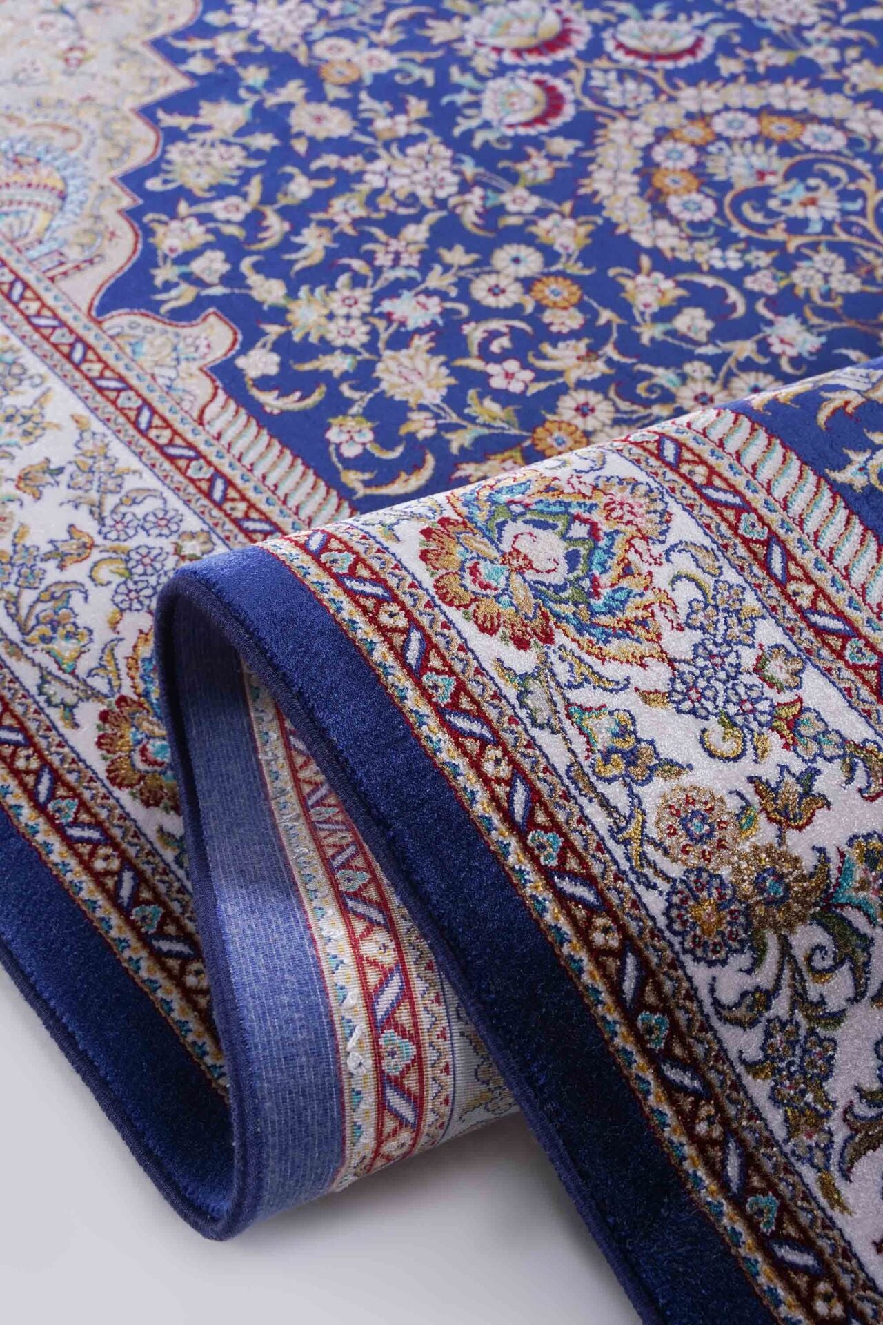 Kumkapı Serisi S818A Lüks Modal Seccade - Mavi, Krem