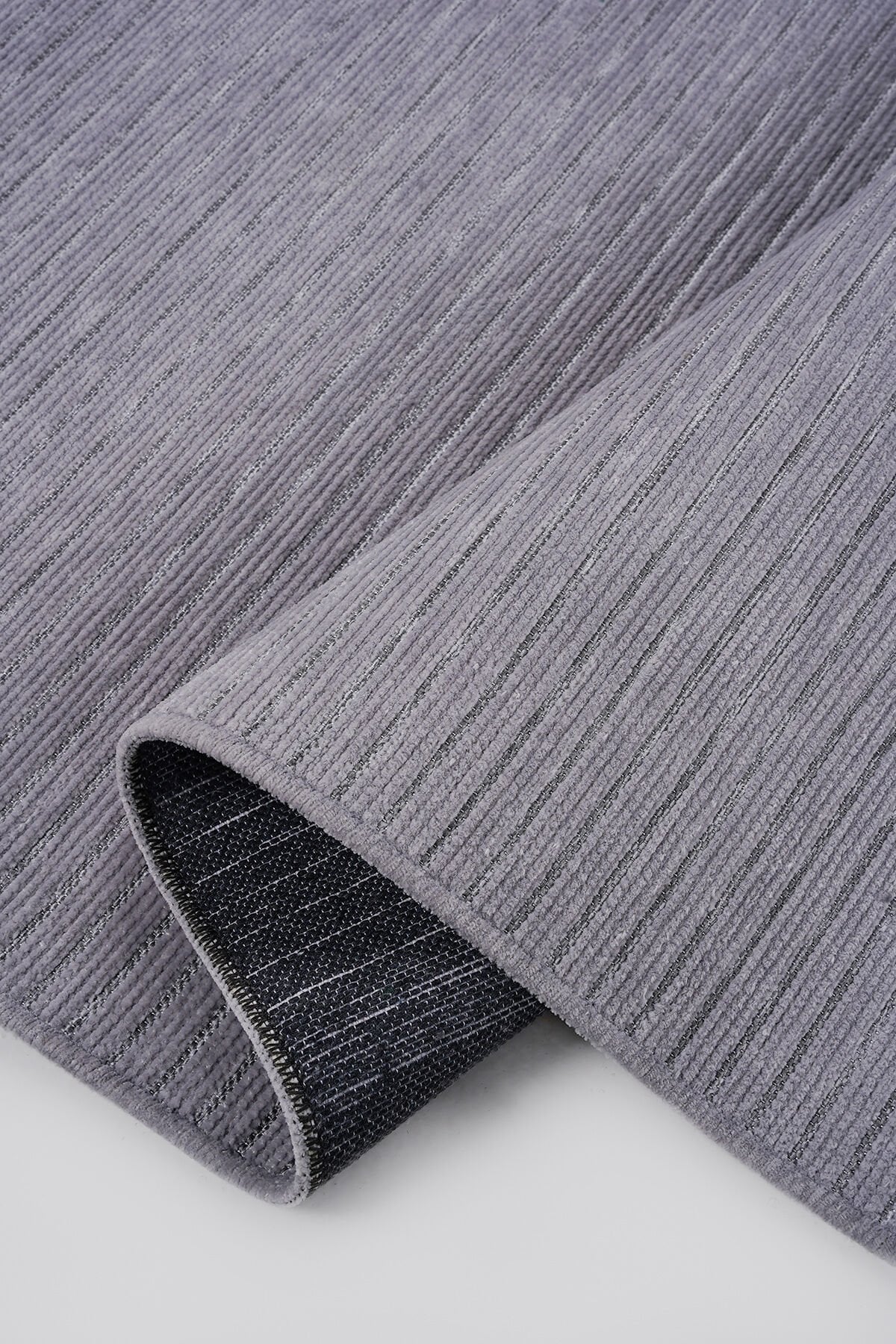 Ravi 1702A Gri Kaymaz Taban Yıkanabilir Yumuşak Dokulu Kilim