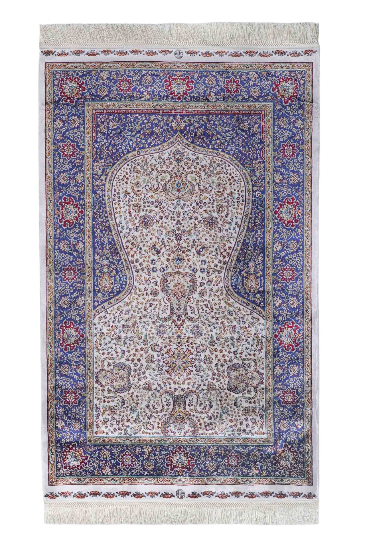 Kumkapı Serisi S163A Lüks Modal Seccade - Krem, Koyu Mavi