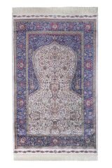 Kumkapı Serisi S163A Lüks Modal Seccade - Krem, Koyu Mavi