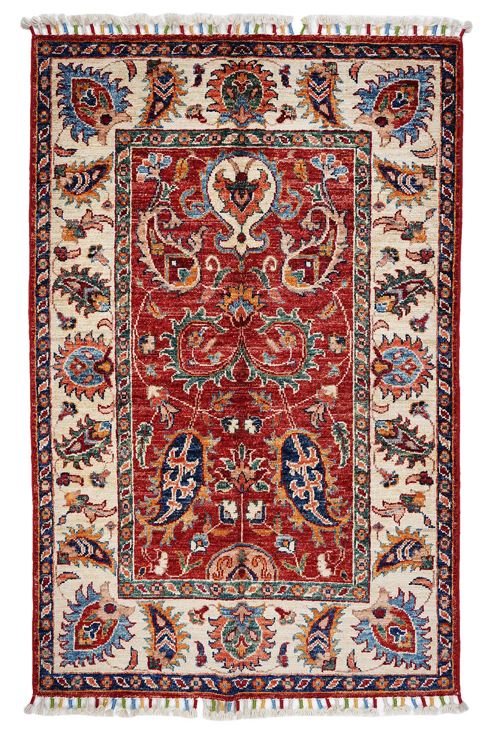 SHB Afgan Orjin El Dokuma Yün Halı Kırmızı - 124x83