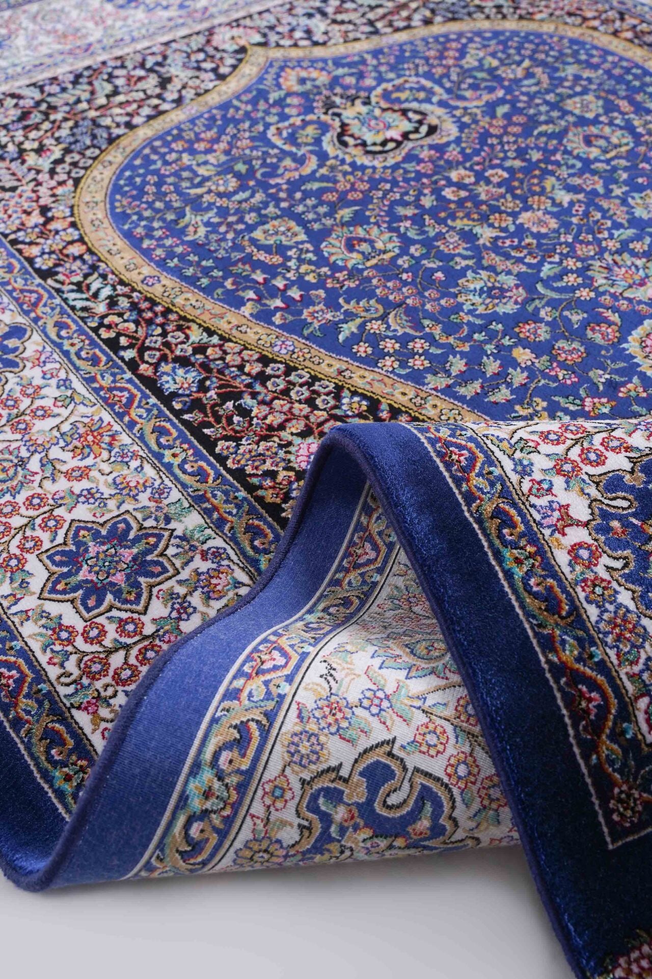 Kumkapı Serisi S163A Lüks Modal Seccade - Lacivert, Krem