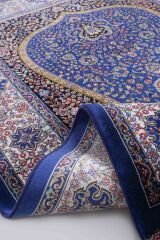 Kumkapı Serisi S163A Lüks Modal Seccade - Lacivert, Krem