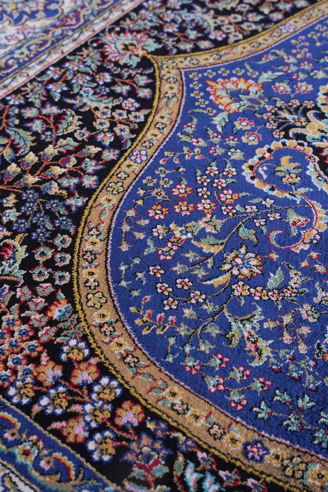 Kumkapı Serisi S163A Lüks Modal Seccade - Lacivert, Krem