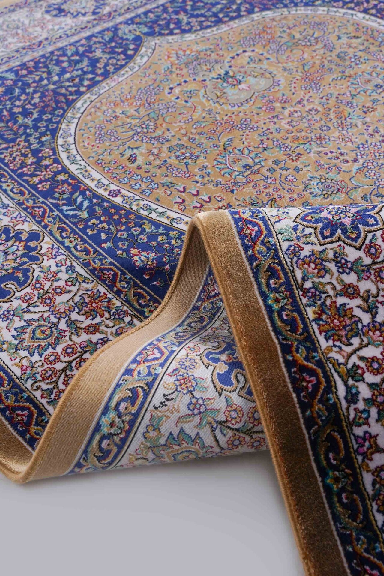 Kumkapı Serisi S163A Lüks Modal Seccade - Hardal, Krem