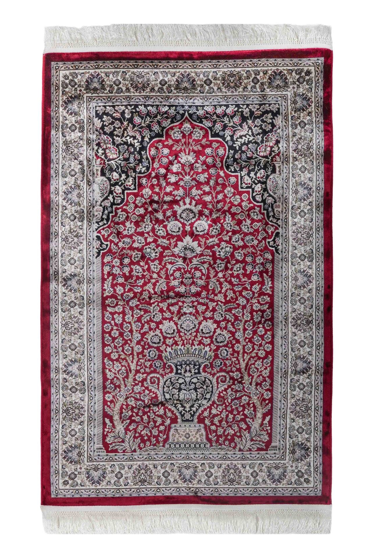 Hereke Serisi SF173A Lüks Bambu Seccade - Kırmızı