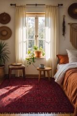 Mira Afgan 8 Kaymaz Tabanlı Yıkanabilir Klasik Kilim Kırmızı - 160x230