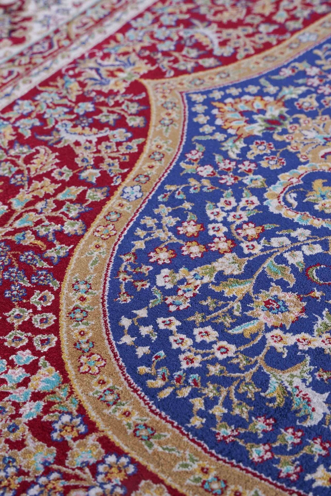 Kumkapı Serisi S163A Lüks Modal Seccade - Mavi, Krem