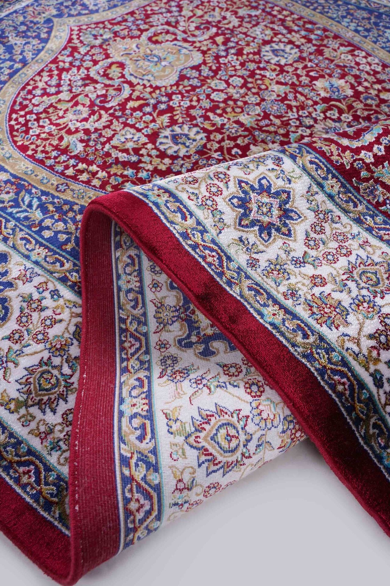 Kumkapı Serisi S163A Lüks Modal Seccade - Bordo, Krem