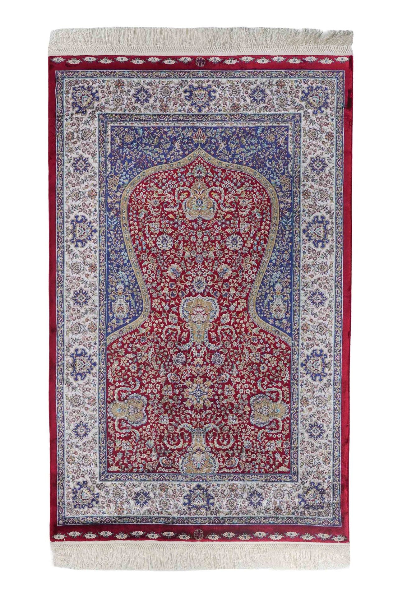 Kumkapı Serisi S163A Lüks Modal Seccade - Bordo, Krem