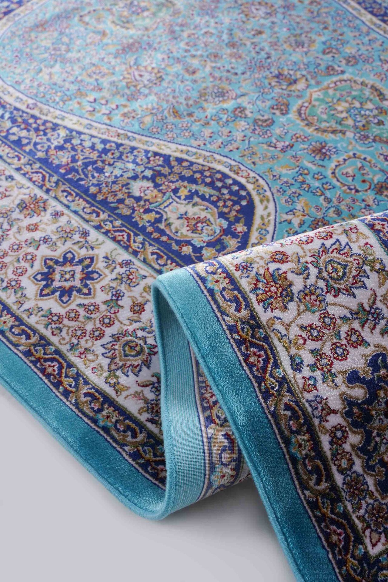 Kumkapı Serisi S163A Lüks Modal Seccade - Turkuaz, Krem