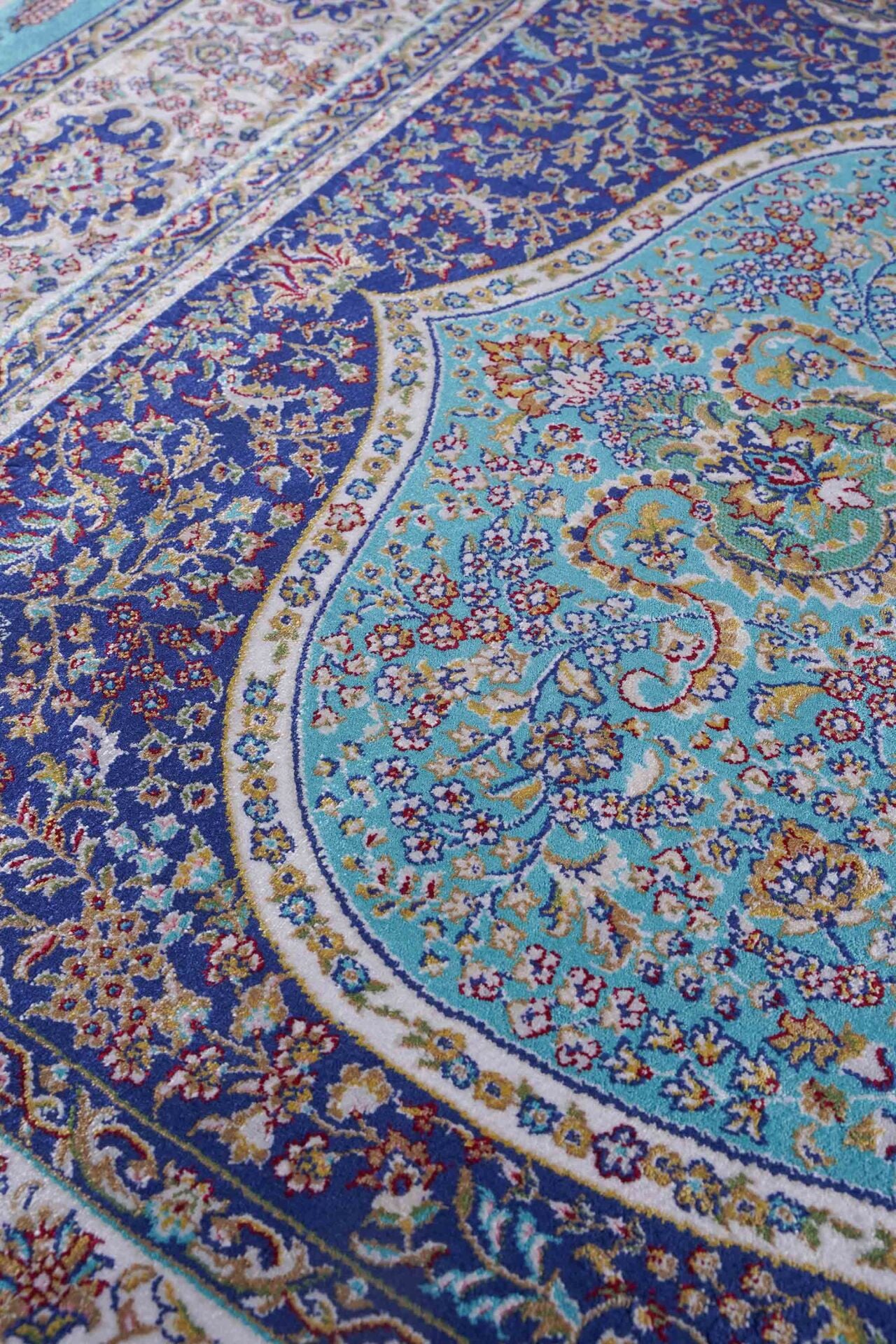 Kumkapı Serisi S163A Lüks Modal Seccade - Turkuaz, Krem