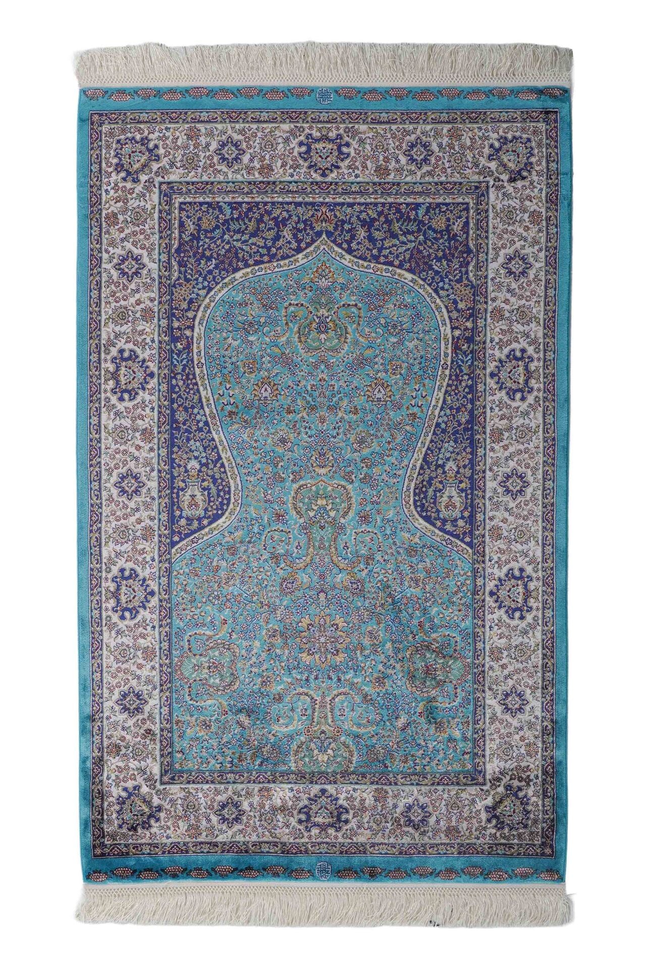 Kumkapı Serisi S163A Lüks Modal Seccade - Turkuaz, Krem