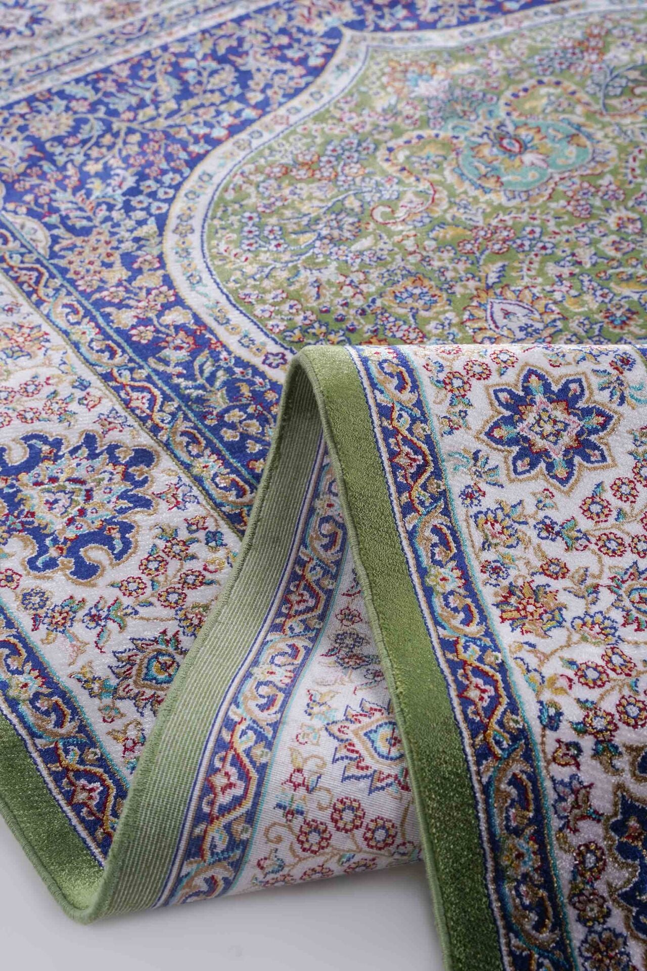 Kumkapı Serisi S163A Lüks Modal Seccade - Yeşil, Krem