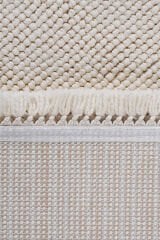 Delhi 3008 Bukleli Mutfak ve Salon Halısı Kesme Halı Krem - 100 x 450