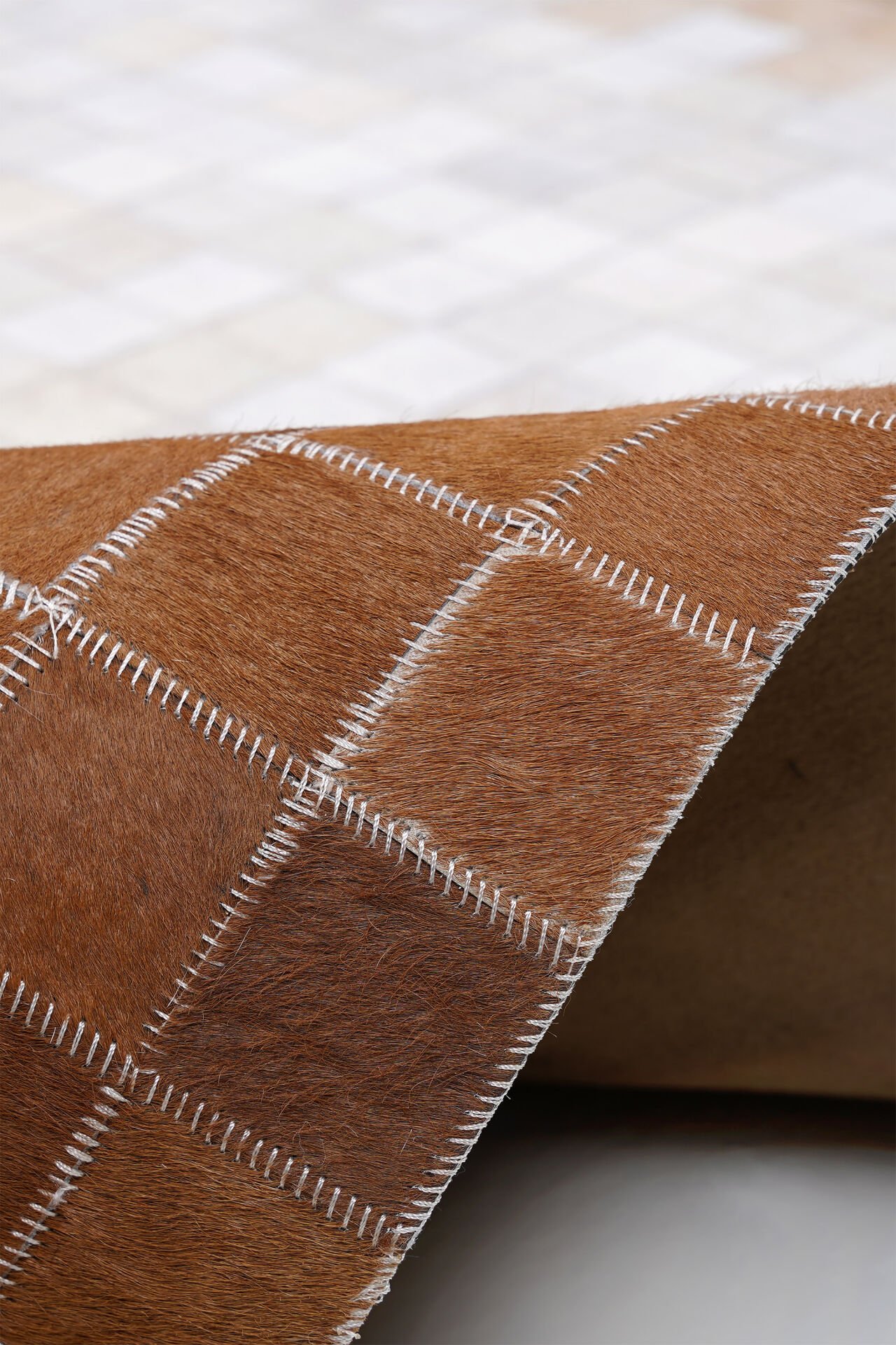 Naar Halı Tay Deri Patchwork El Yapımı Dekoratif Halı