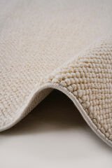 Delhi 3008 Bukleli Mutfak ve Salon Halısı Kesme Halı Krem - 160 x 400