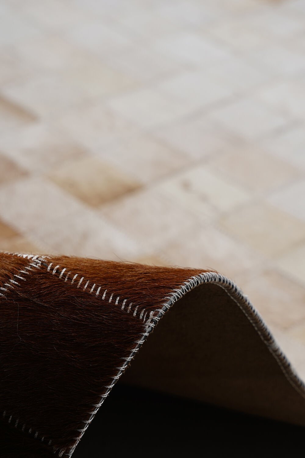 Naar Halı Tay Deri Patchwork El Yapımı Dekoratif Halı