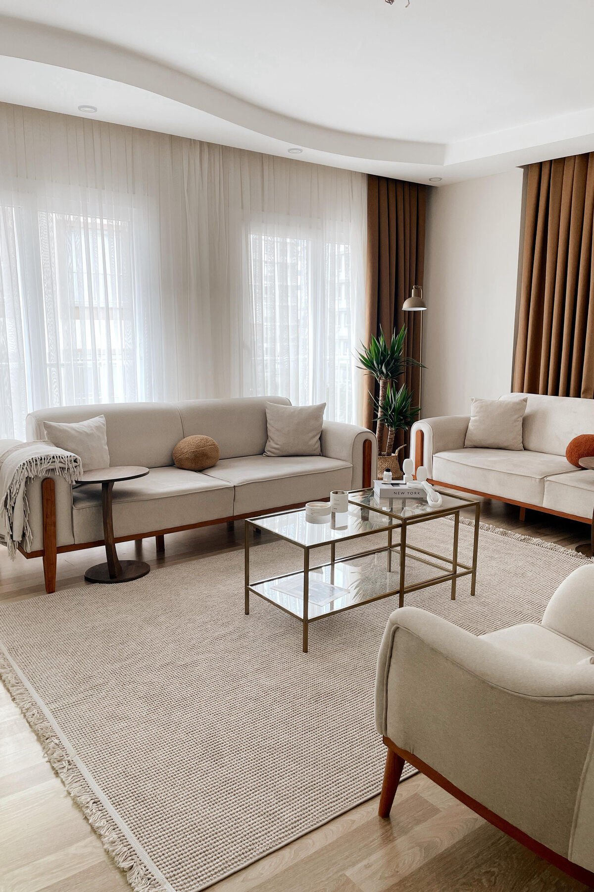 Delhi 3008 Bukleli Mutfak ve Salon Halısı Kesme Halı Vizon - 80 x 250
