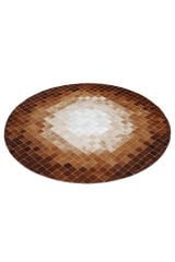 Naar Halı Tay Deri Patchwork El Yapımı Daire Halı