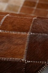 Naar Halı Tay Deri Patchwork El Yapımı Daire Halı