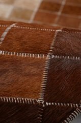 Naar Halı Tay Deri Patchwork El Yapımı Daire Halı