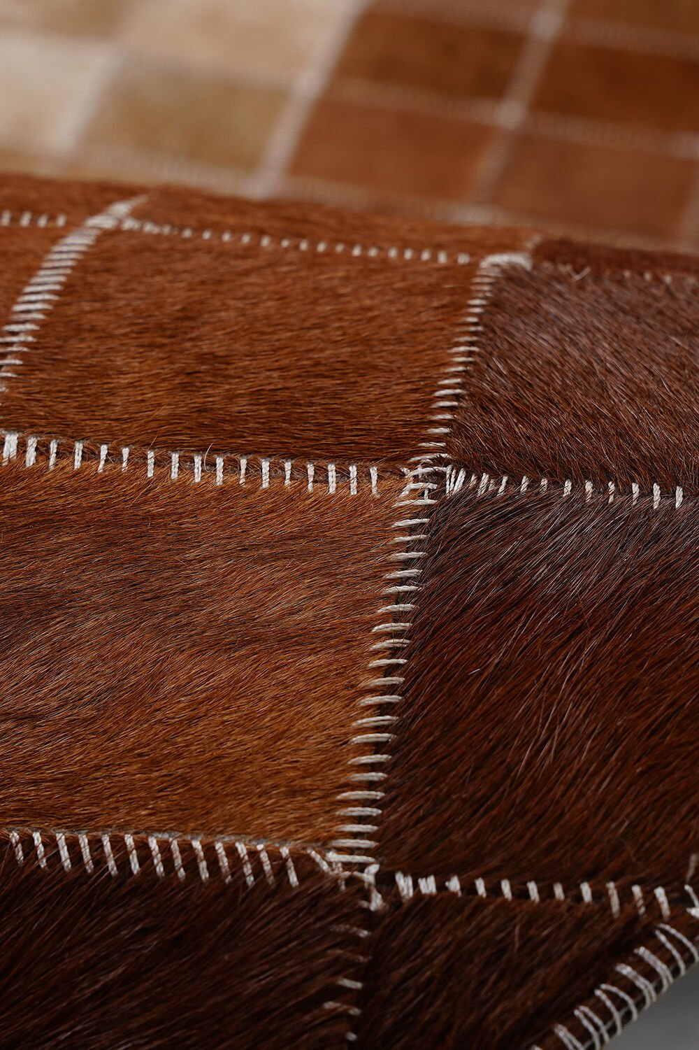 Naar Halı Tay Deri Patchwork El Yapımı Daire Halı