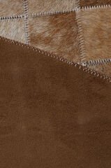 Naar Halı Tay Deri Patchwork El Yapımı Daire Halı Renkli - 150x150