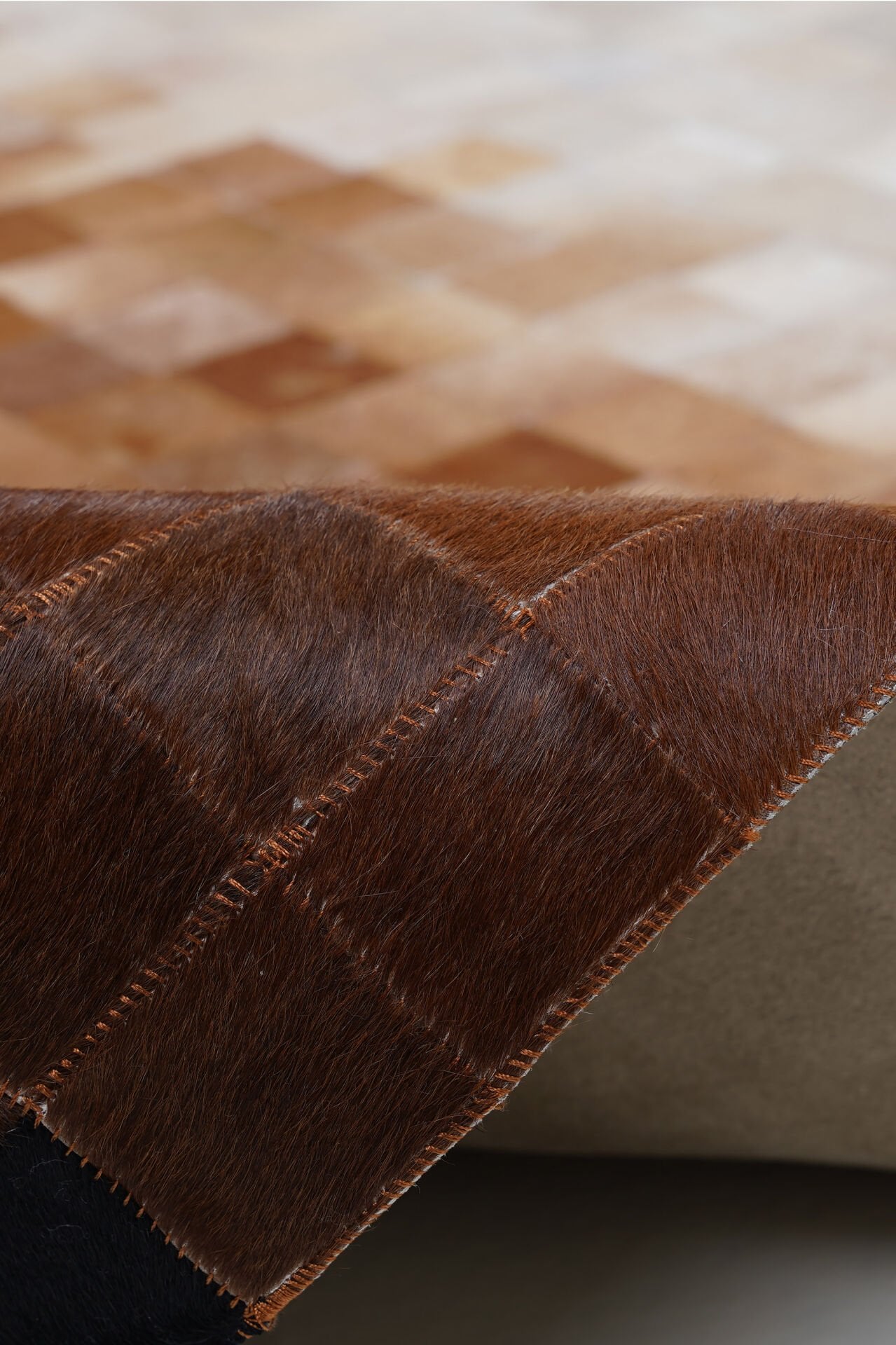 Naar Halı Tay Deri Patchwork El Yapımı Dekoratif Halı