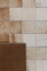 Naar Halı Tay Deri Patchwork El Yapımı Dekoratif Halı Renkli - 91x154