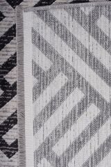 Riva 8718 Antrasit Geometrik Desenli Modern Bambu Halı