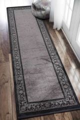 Riva 8719 Gri Klasik Çerçeveli Bambu Yolluk Halı