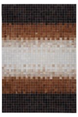 Naar Halı Tay Deri Patchwork El Yapımı Dekoratif Halı Renkli - 165x242