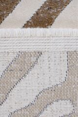 Riva 8725 Krem Zebra Desenli Modern Bambu Halı