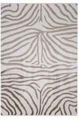 Riva 8725 Krem Zebra Desenli Modern Bambu Halı