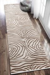 Riva 8725 Krem Zebra Desenli Modern Bambu Halı