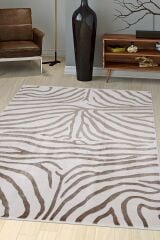 Riva 8725 Krem Zebra Desenli Modern Bambu Halı