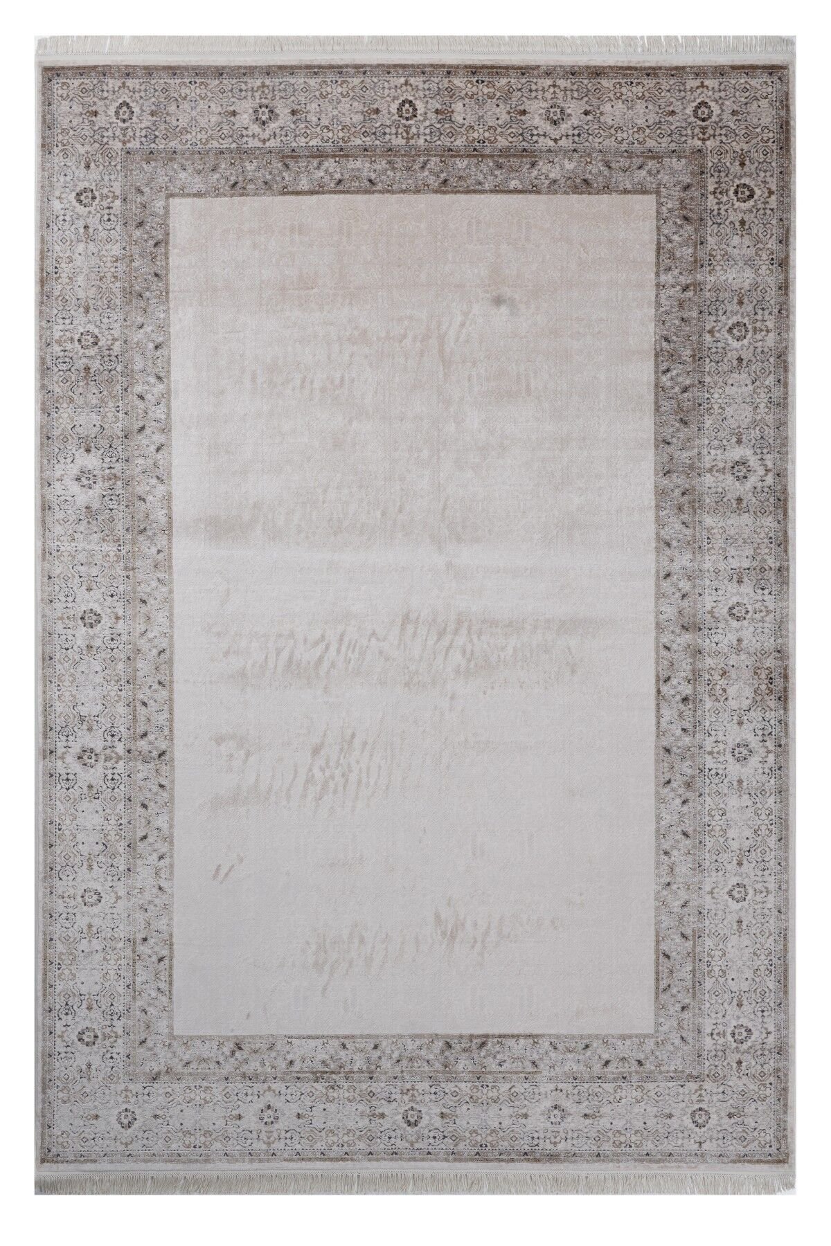 Riva 9219 Krem Çerçeveli Klasik Bambu Halı