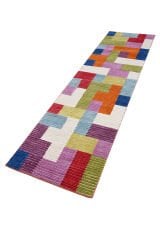 Nepal 3649 El Dokuma Kalın Yün Kilim Renkli - 80x300